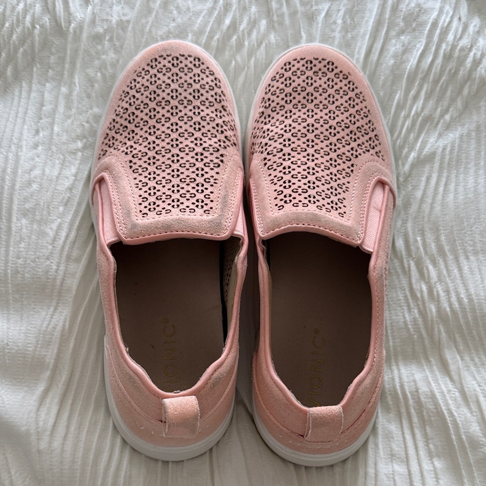 Vionic Pink Slip-On Perforated Sneakers